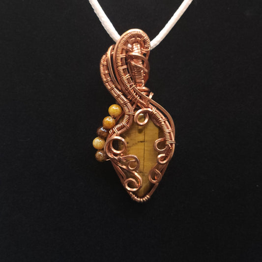 Wire Wrapped Tigers Eye Pendent