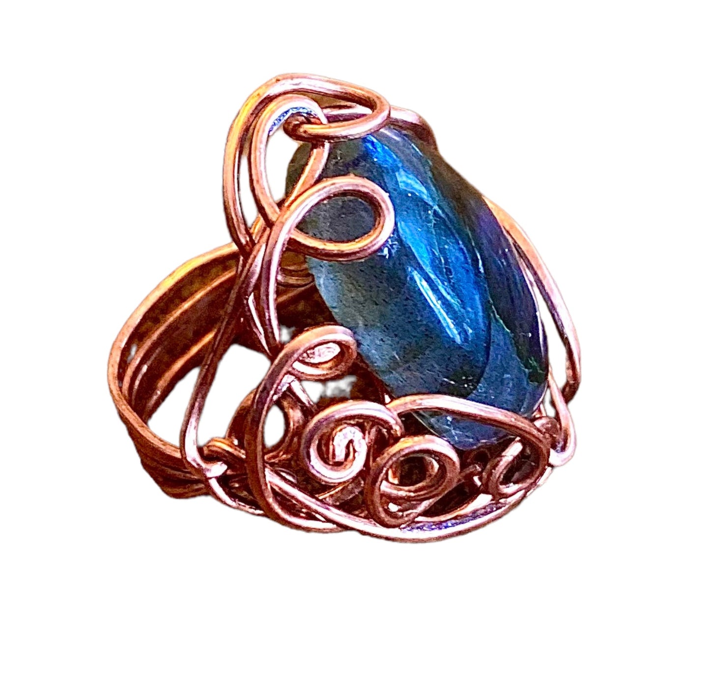 Labradorite Copper Ring