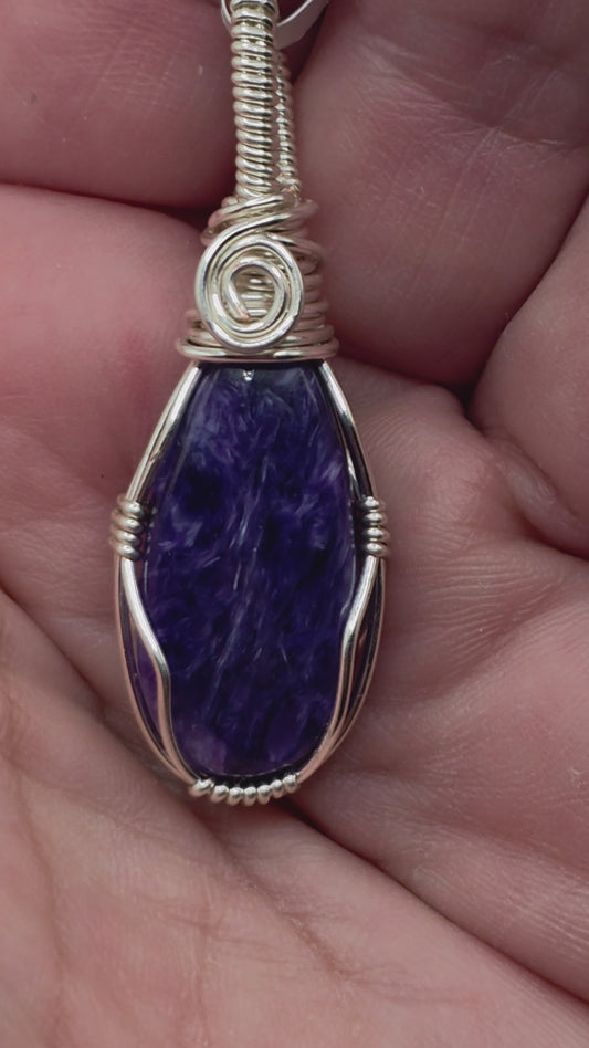 Charoite Teardrop Pendant