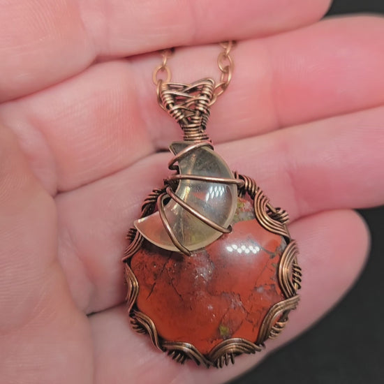 Red jasper with citrine accent