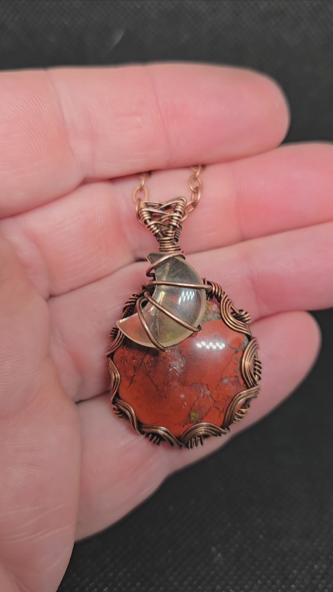 Red jasper with citrine accent