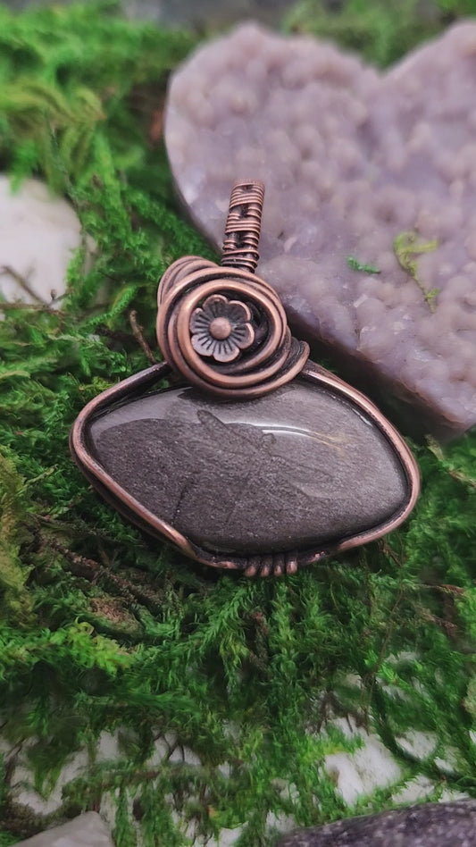 Silver sheen obsidian