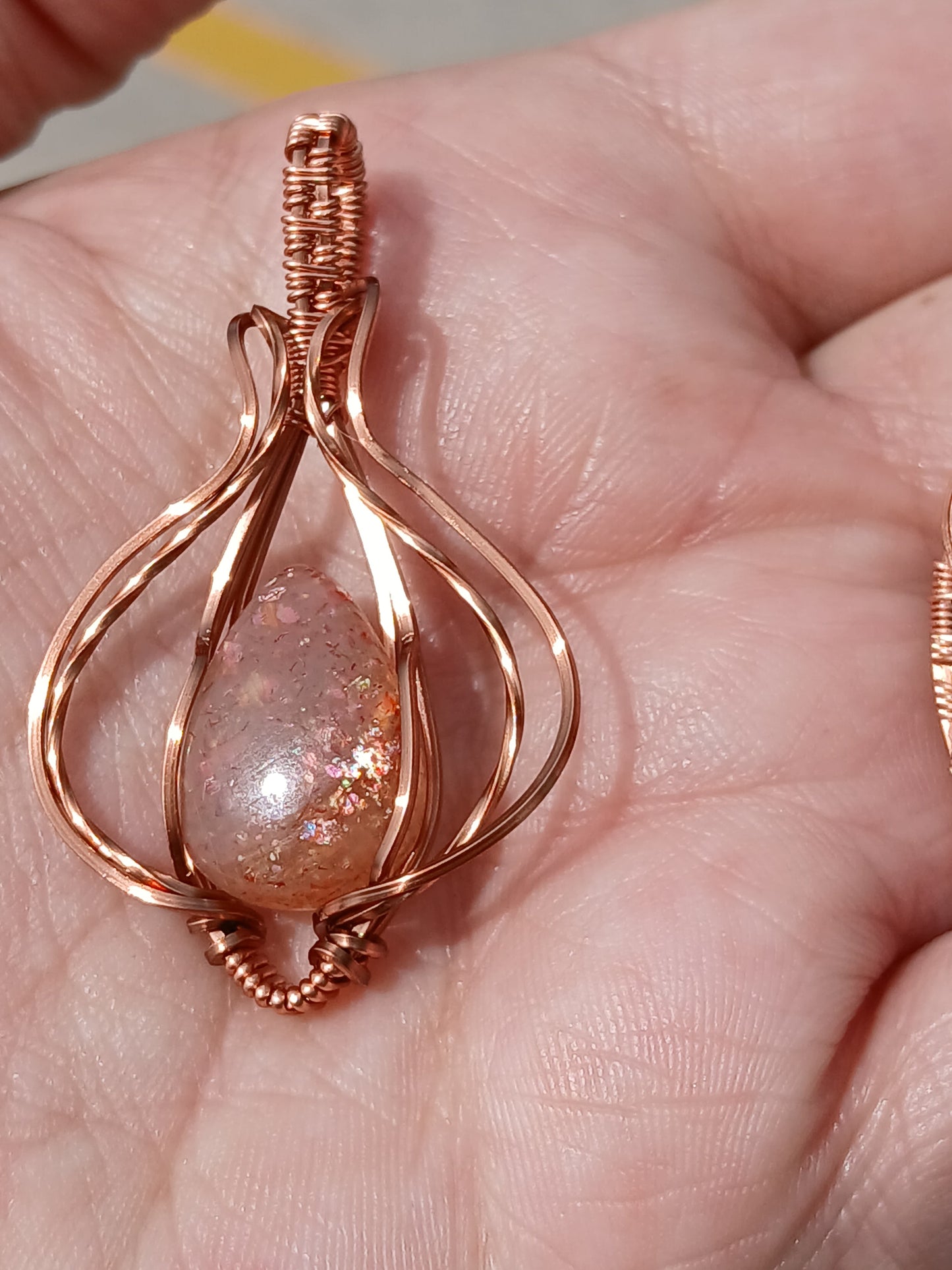 Ginger Freckles 2, Sunstone Copper Pendant