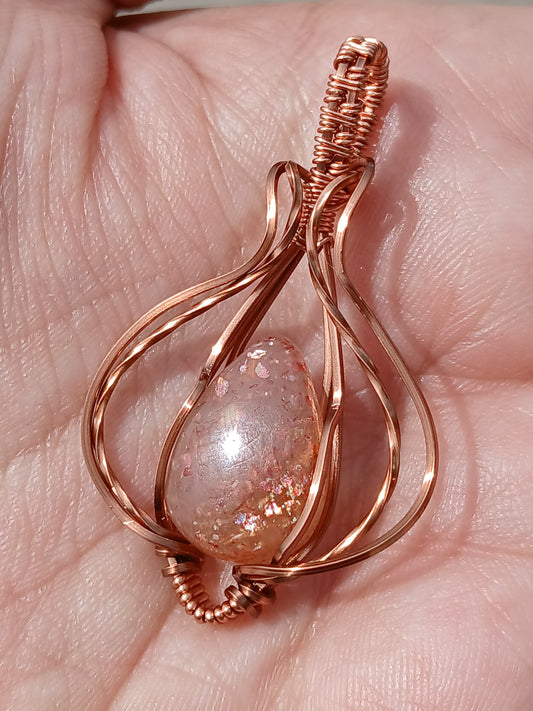 Ginger Freckles 2, Sunstone Copper Pendant
