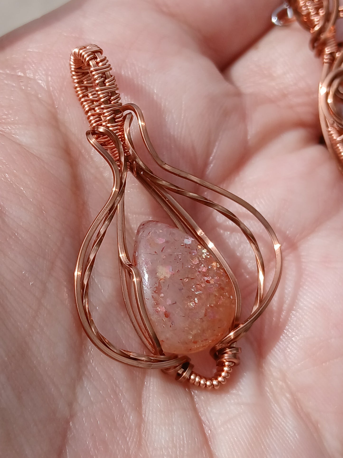 Ginger Freckles 2, Sunstone Copper Pendant